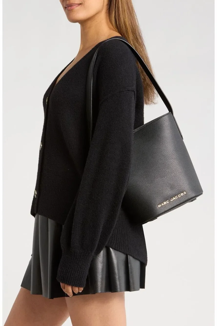 Marc Jacob Grained Calfskin Drifter Bucket Bag Black